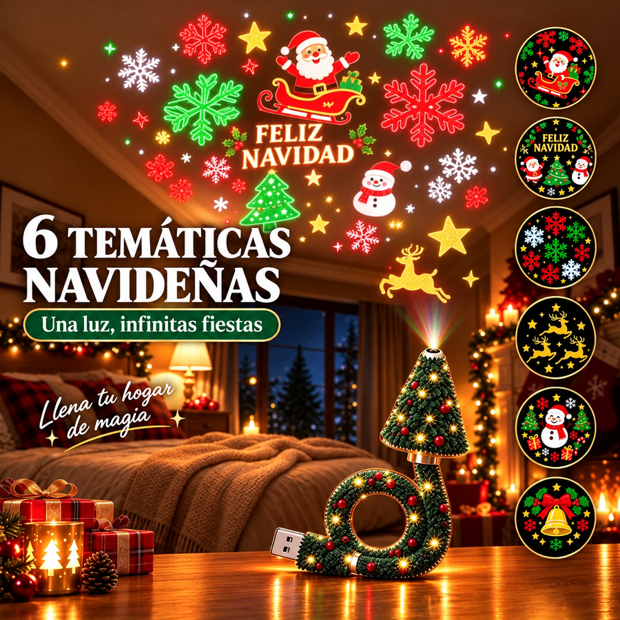 Proyector Navideño USB 6 Escenas