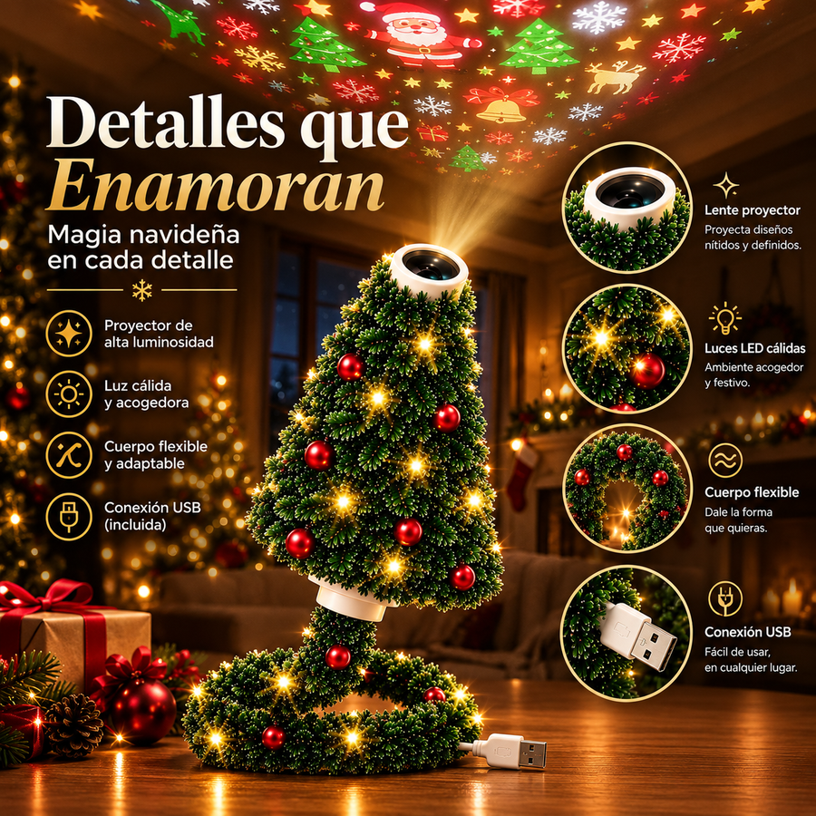 Proyector Navideño USB 6 Escenas